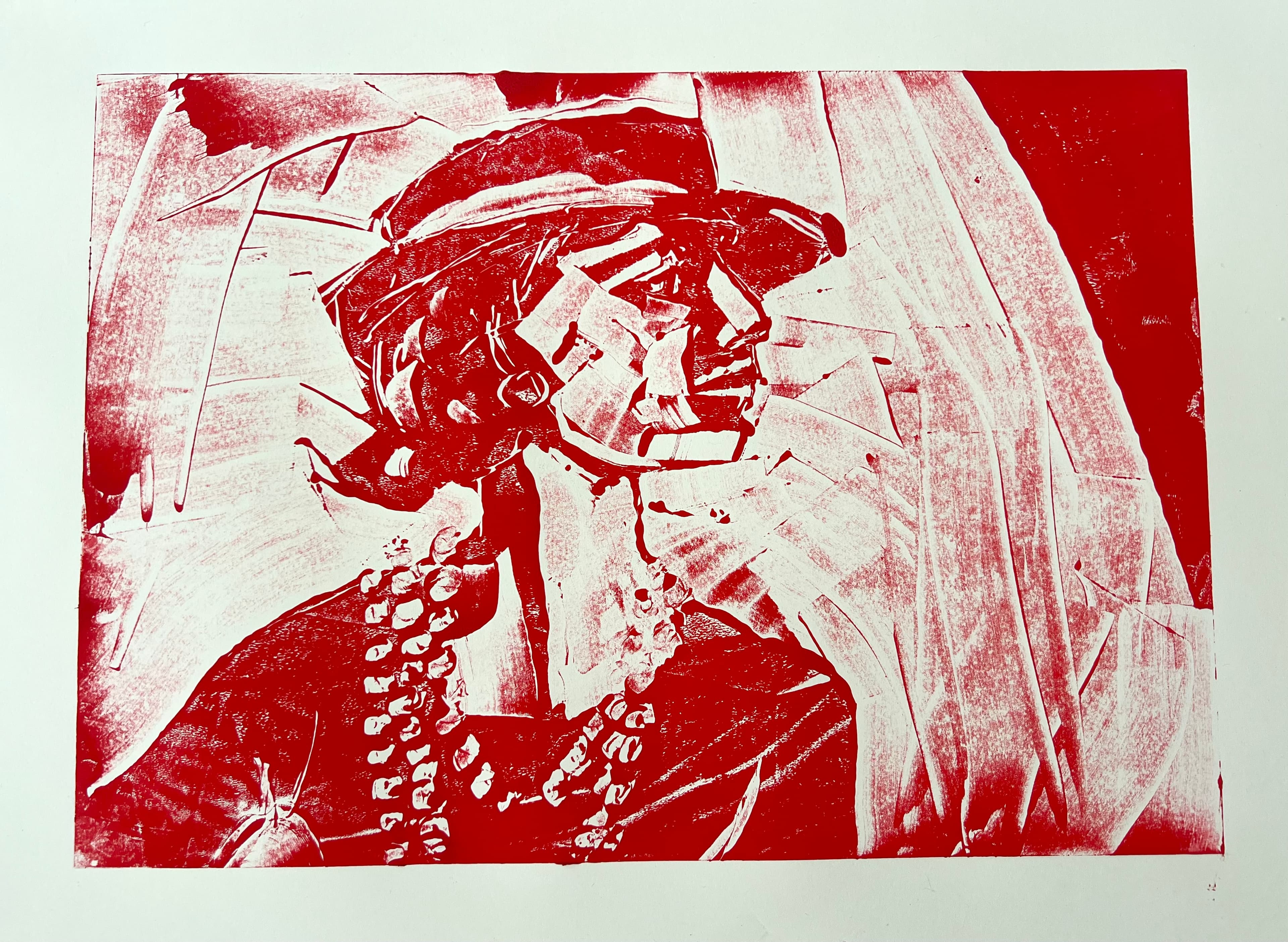 Frau mit Perlenkette
